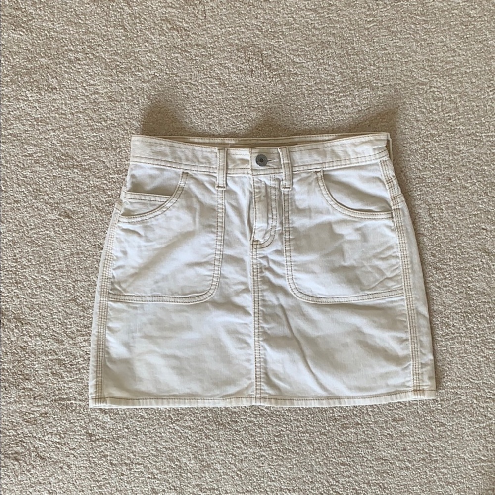 Gap Denim White Cordoruy Stretch Mini Skirt SZ 1